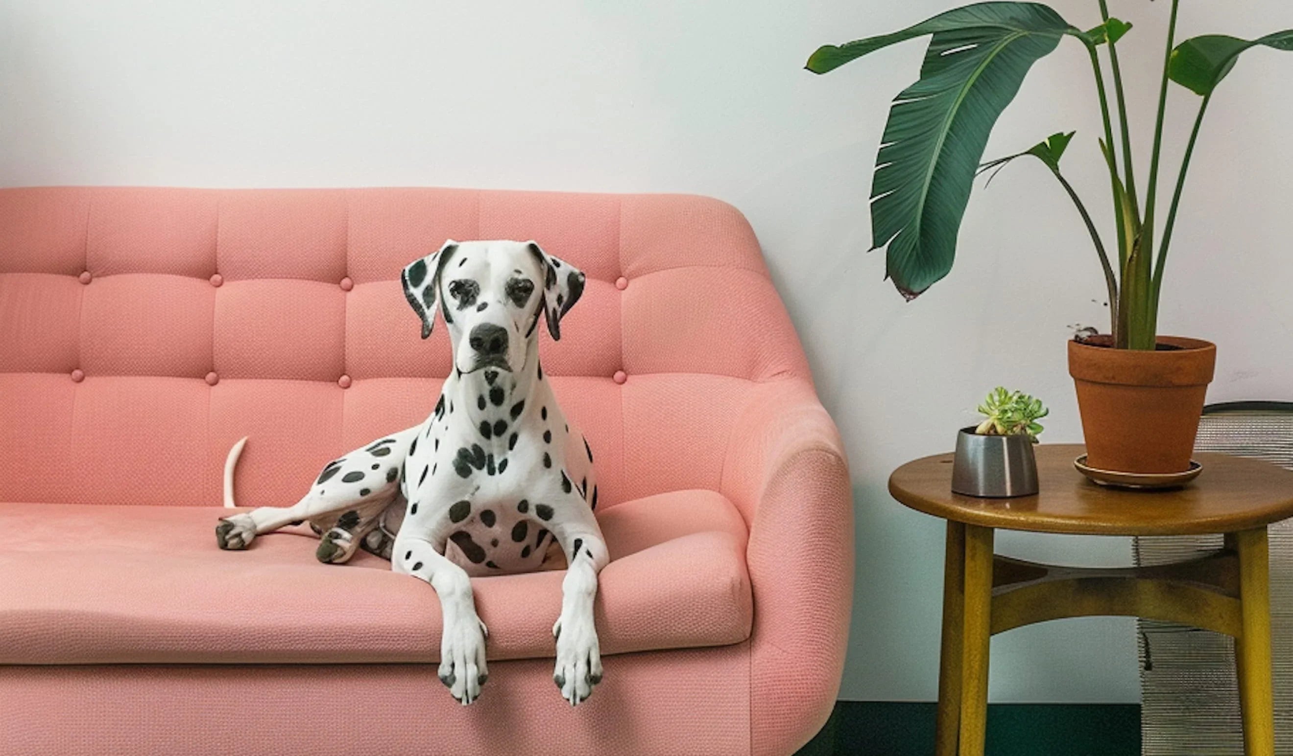 Dalmatian on Pink